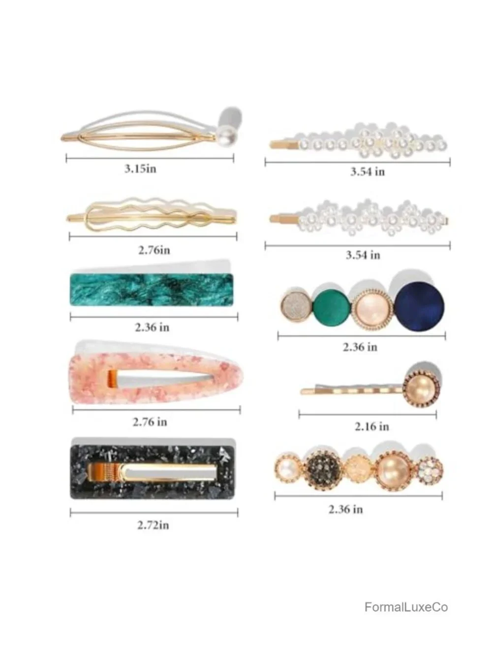 20 Pcs Pearl Hair Clips Set - Macaron Acrylic Resin Barrettes & Bobby Pins